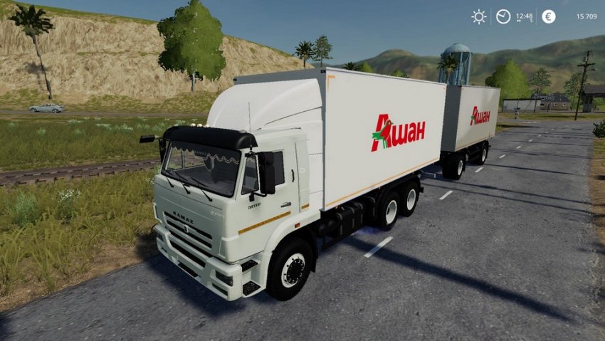 КамАЗ-45143 6012 Ашан и прицеп НЕФАЗ-8560-02